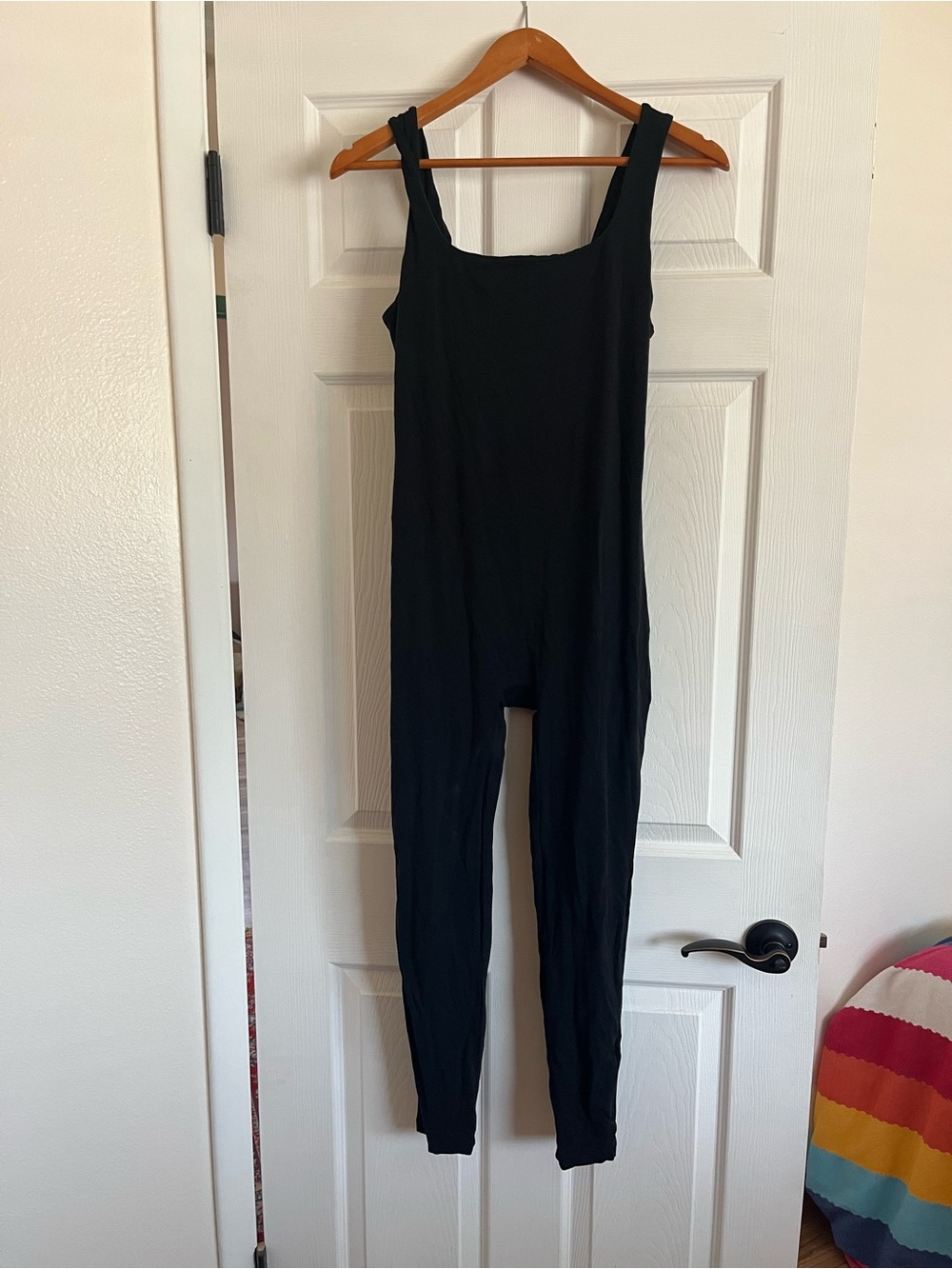Momanda • Black Square-Neck Jumpsuit